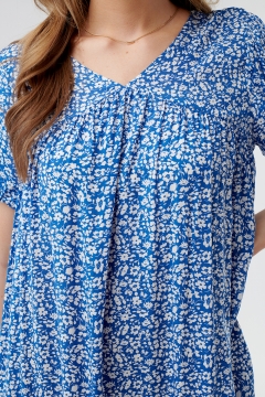 womens blue back neck tie dress